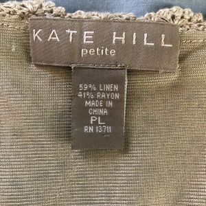 Kate Hill Tops - Kate Hill linen/Rayon crocheted sleeveless top Kate Hill Tops - Kate Hill linen/Rayon crocheted sleeveless top